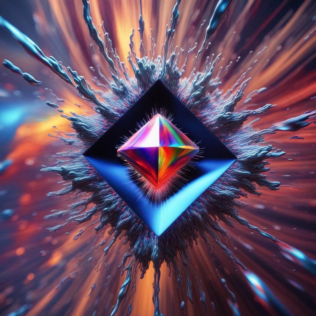 Exploding Diamond Tornado in Surrealist 3D