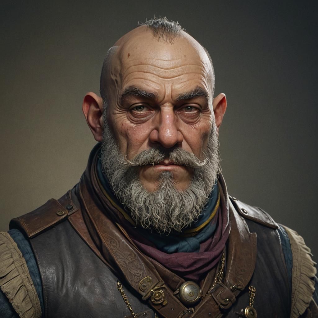 Dwarf Thief Portrait in Triadic Colors