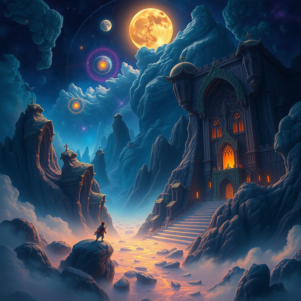 Mystical Realm of Puns: A Matte Painting in 8K