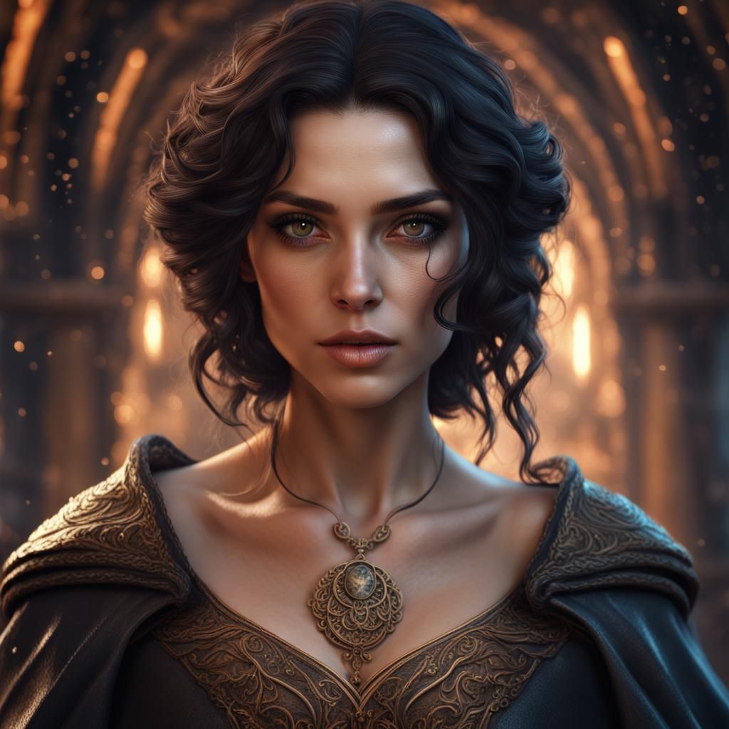 Mysterious Sorceress with Magic Powers: Fantasy Art