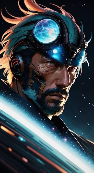 Sci-Fi Cowboy in Studio Ghibli Anime Style