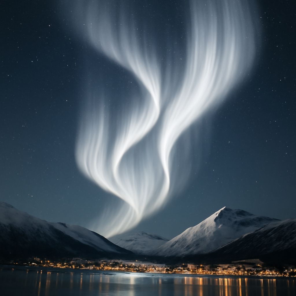 Spectacular White Aurora Display Over Tromsø, Norway