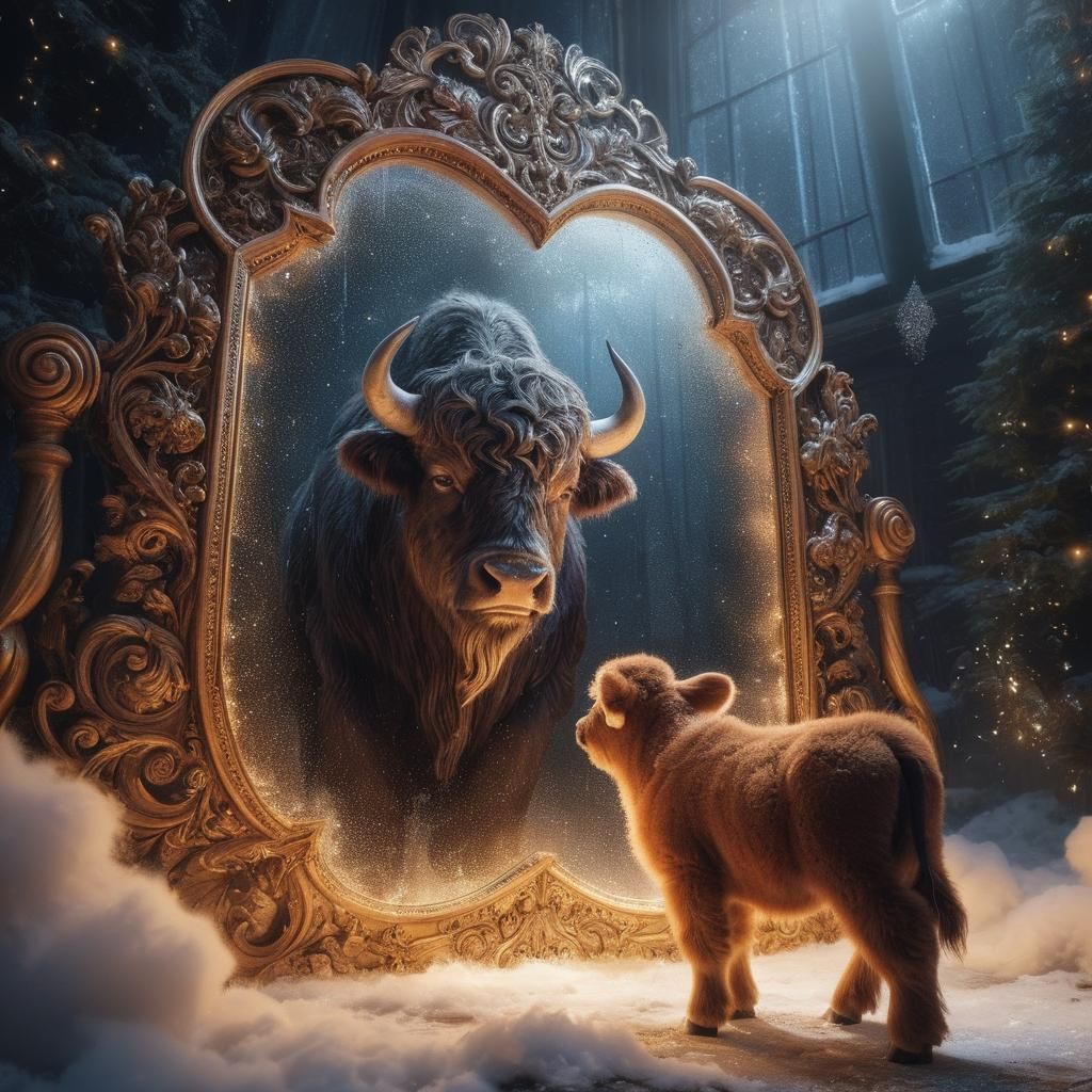 A fierce bison in the making