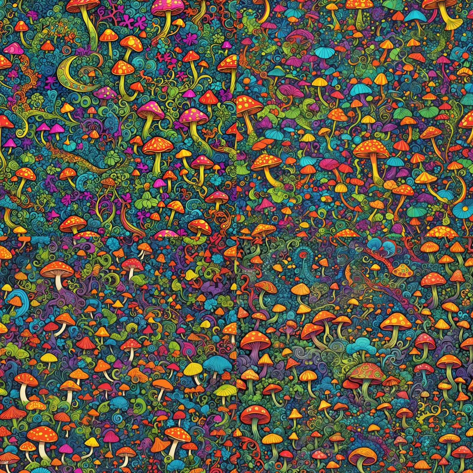 Psychedelic Fairy Tripping on Mushrooms in RGB