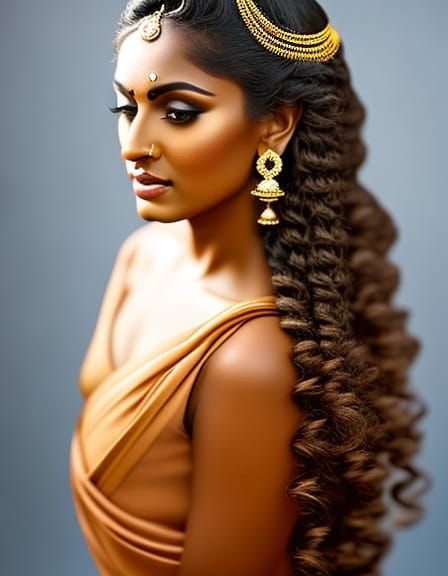 Hyper-Realistic Portrait of Gorgeous Indian Woman