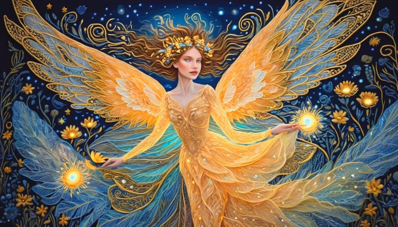 Luminous Embroidered Fantasy: Whimsical, Ethereal, Ornate