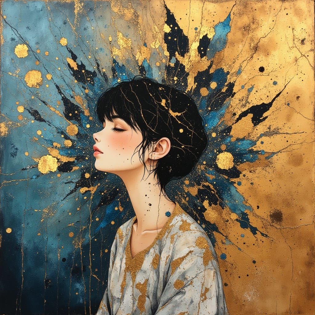 Divine Oil and Black-n-Gold Abstract Art