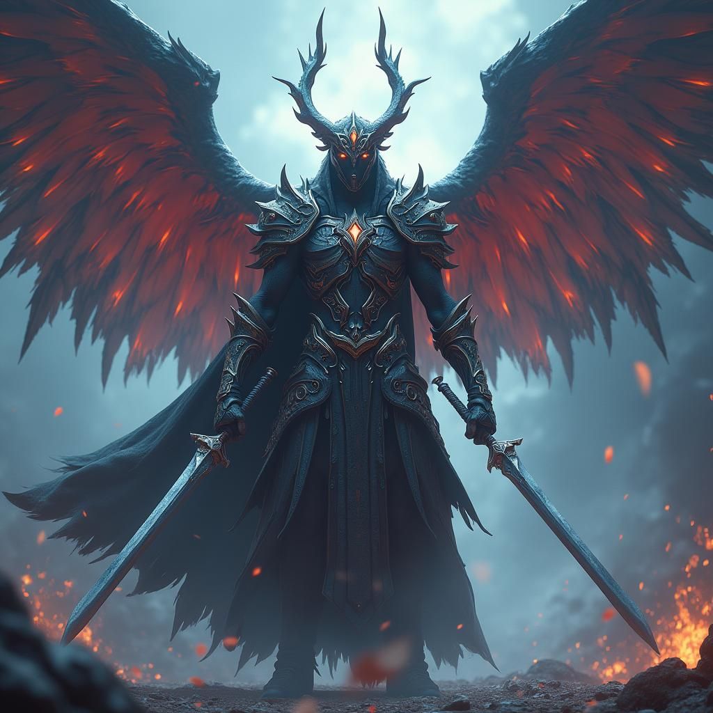 Archangel Avatar with Swords and Wings in 4K