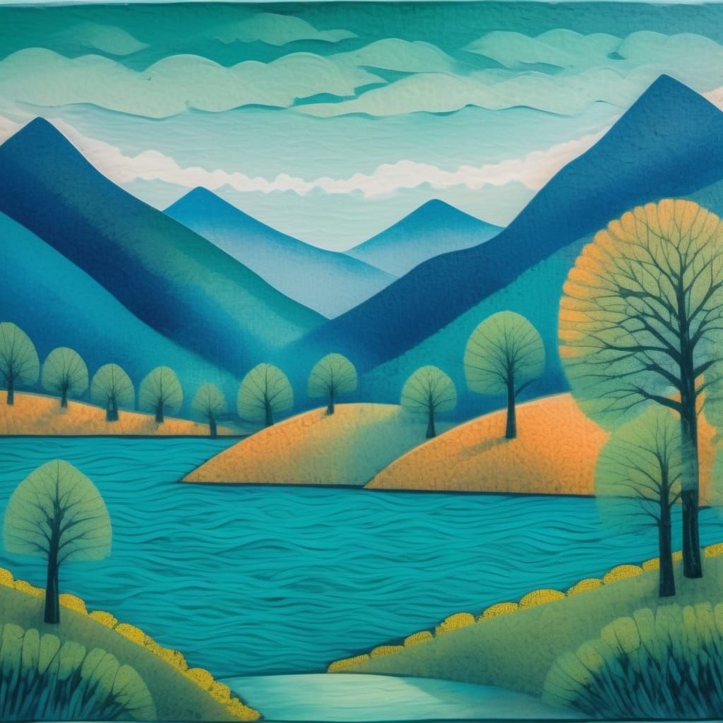 Toffoli-Inspired Summer Landscape with Vibrant Brushstrokes