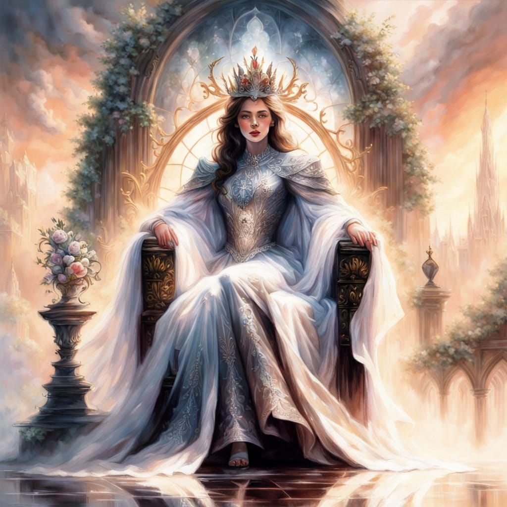 Futuristic Portrait: Queen and Temptress in Mirror Style