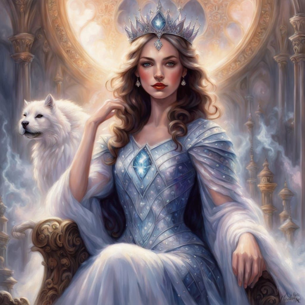 Futuristic Queen and Seductress Portrait in Mirror Style