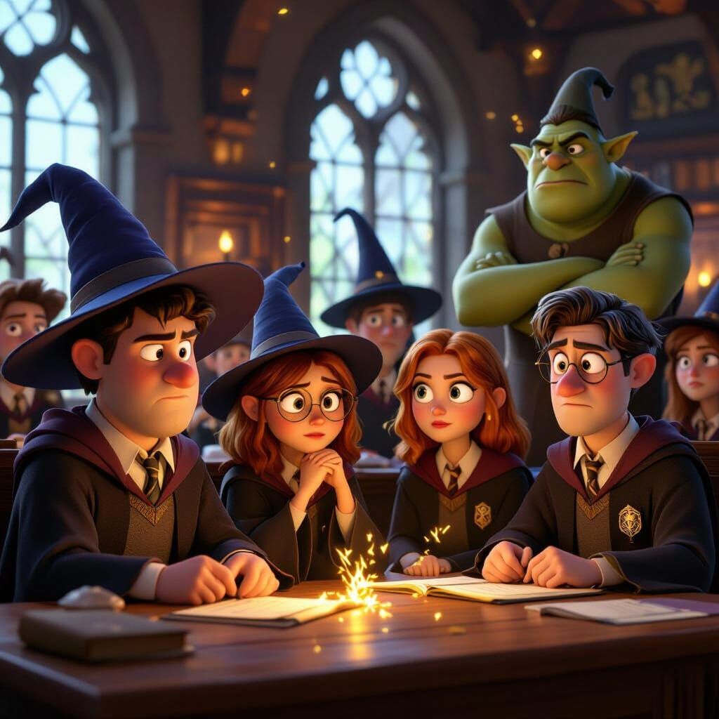 Wizards in Detention Practice Magic Under Ogre Teacher