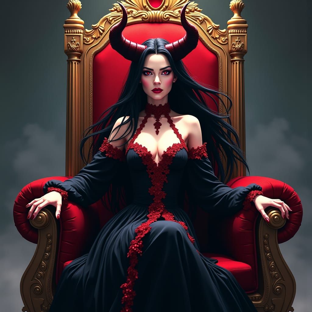 Gothic Demon Goddess Overlooking Black Boot Prison
