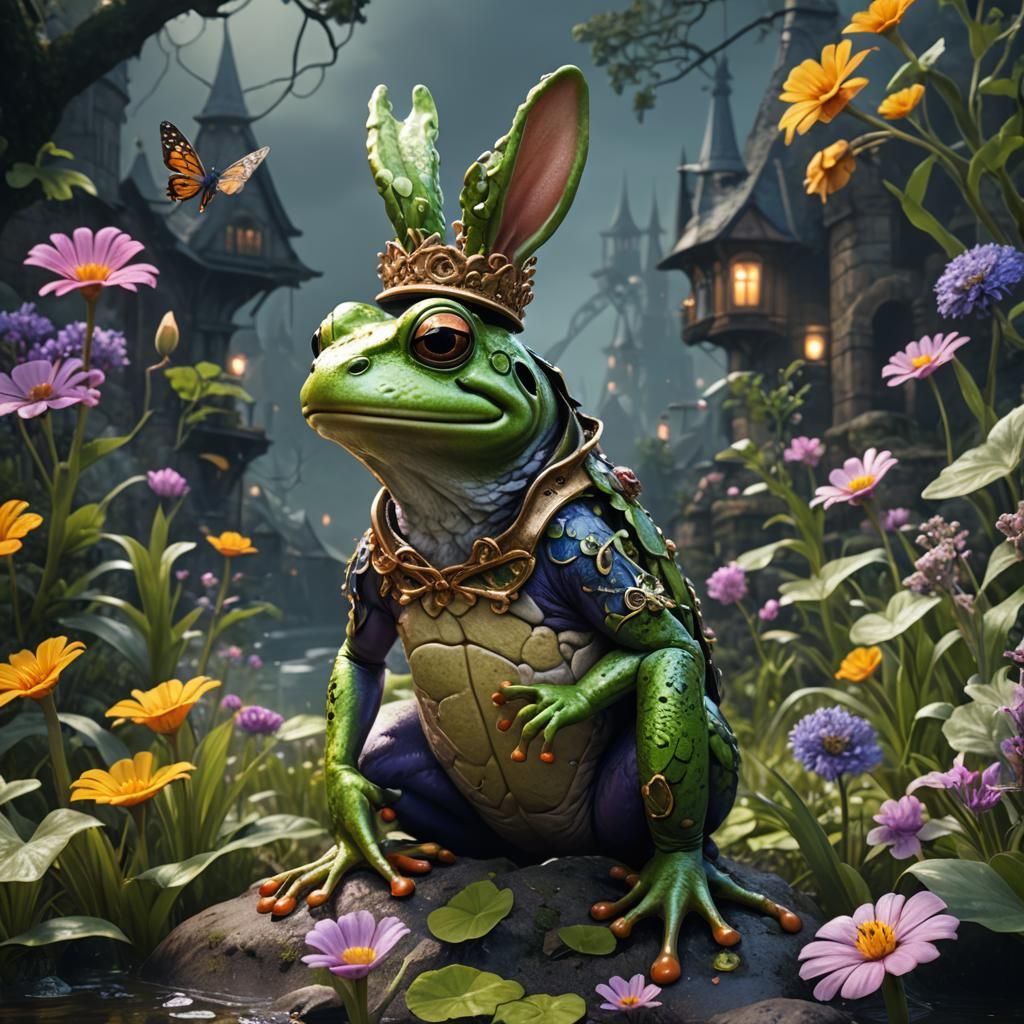 Frog with Bunny Ears: Fantasy Concept Art