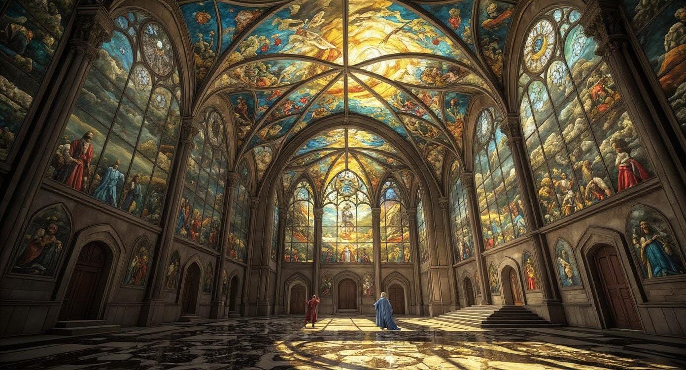 Cathedral Stained Glass Inspired by Renaissance Art