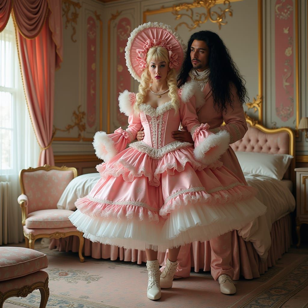 Mafia Boss Towers Over Frilly Victorian Princess