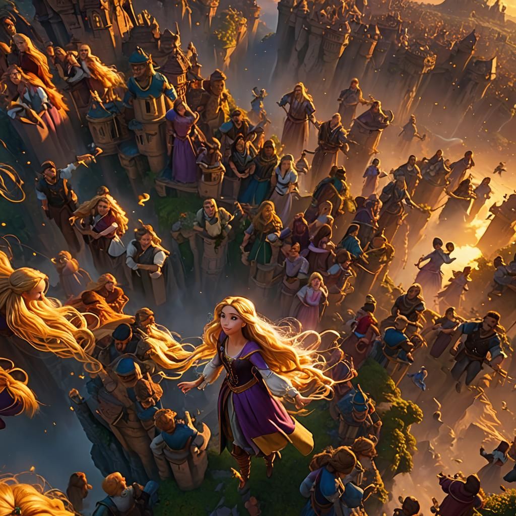 Sunrise Scene with Golden Light, Fantasy Concept Art