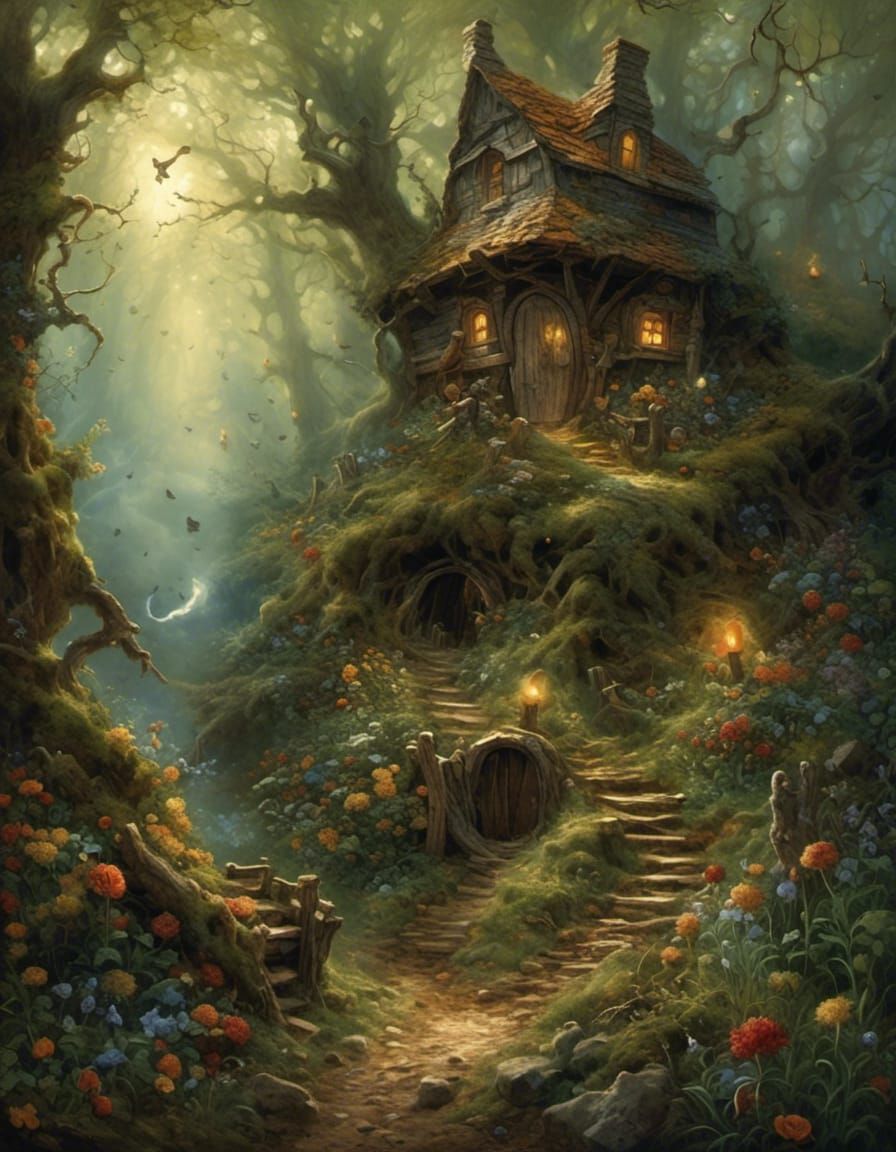 Mysterious Man Listening in Hyperreal Style