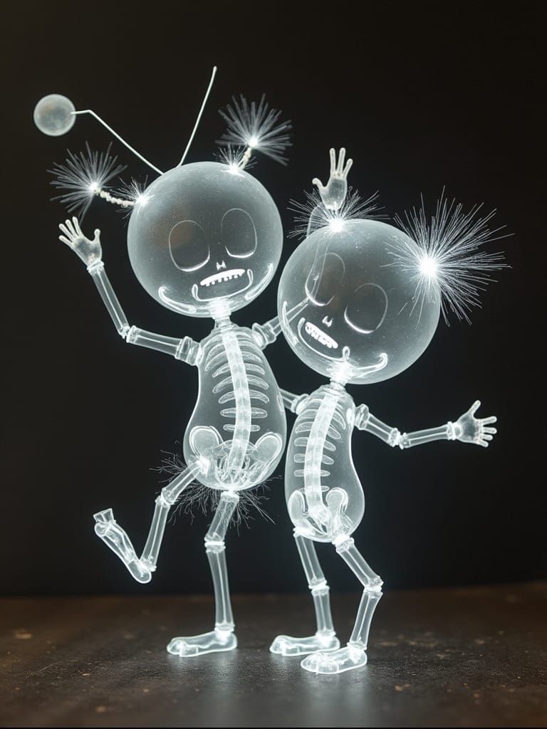 X-Ray Chibi Figures in a Manic Dance