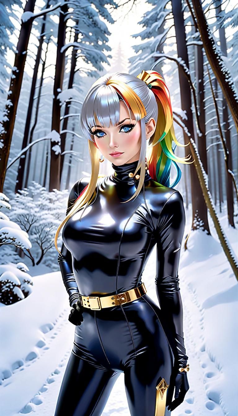 22 year old girl(Karen Mulder), gravure Idol, with rainbow c...