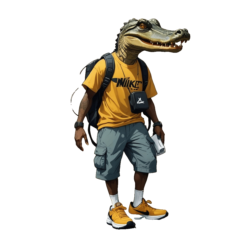 Alligator in Streetwear Illustration