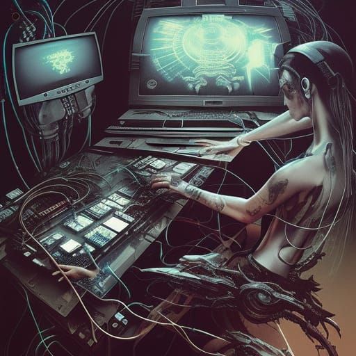 Circuitpunk Gaming Room Emerges from Matrix Code