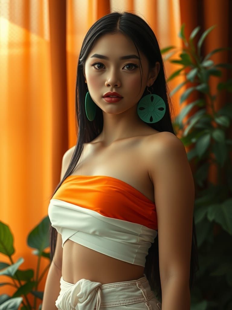 Stylized Woman Portrait with Cinematic Lighting