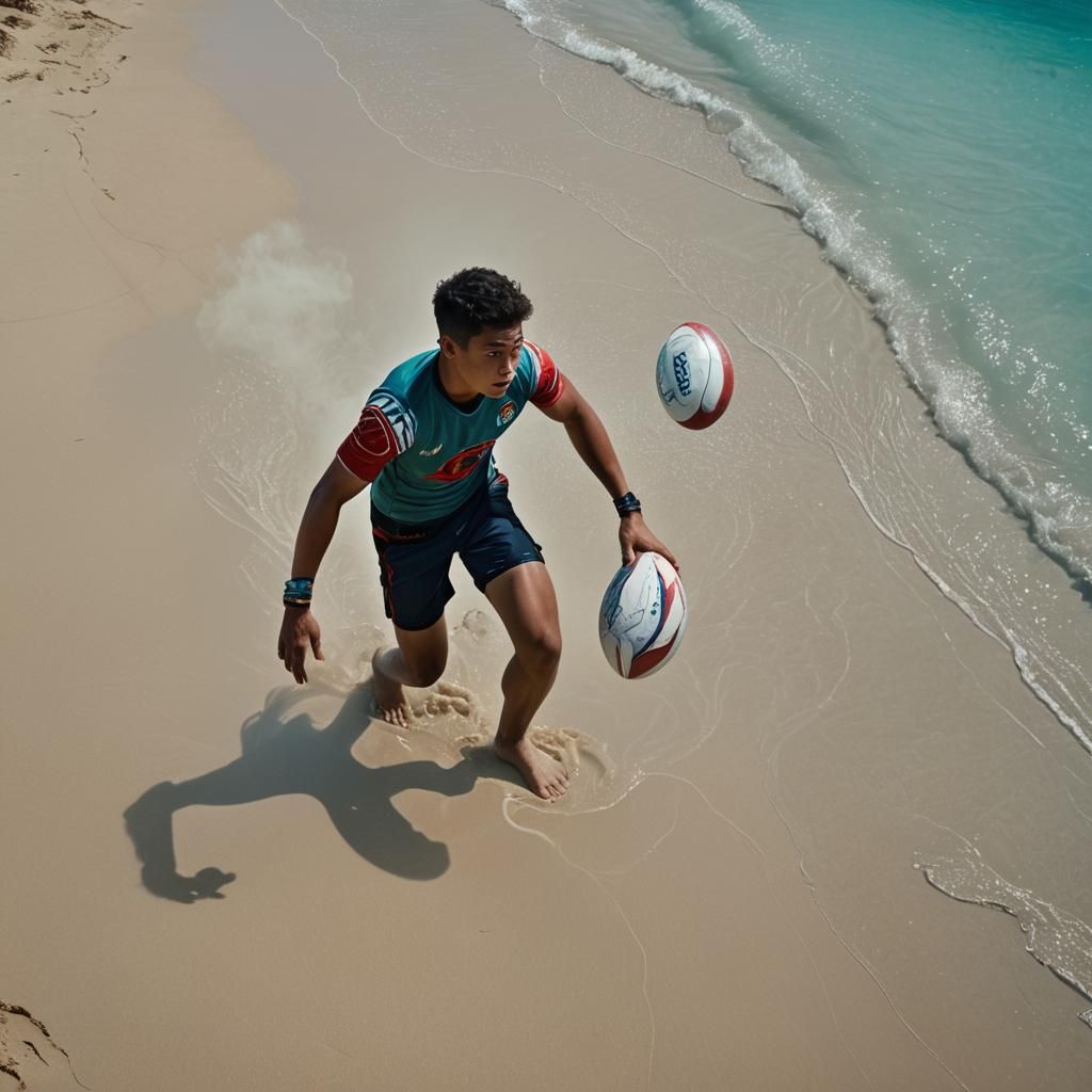 Futuristic Tongan Rugby Player: Sci-Fi Digital Art