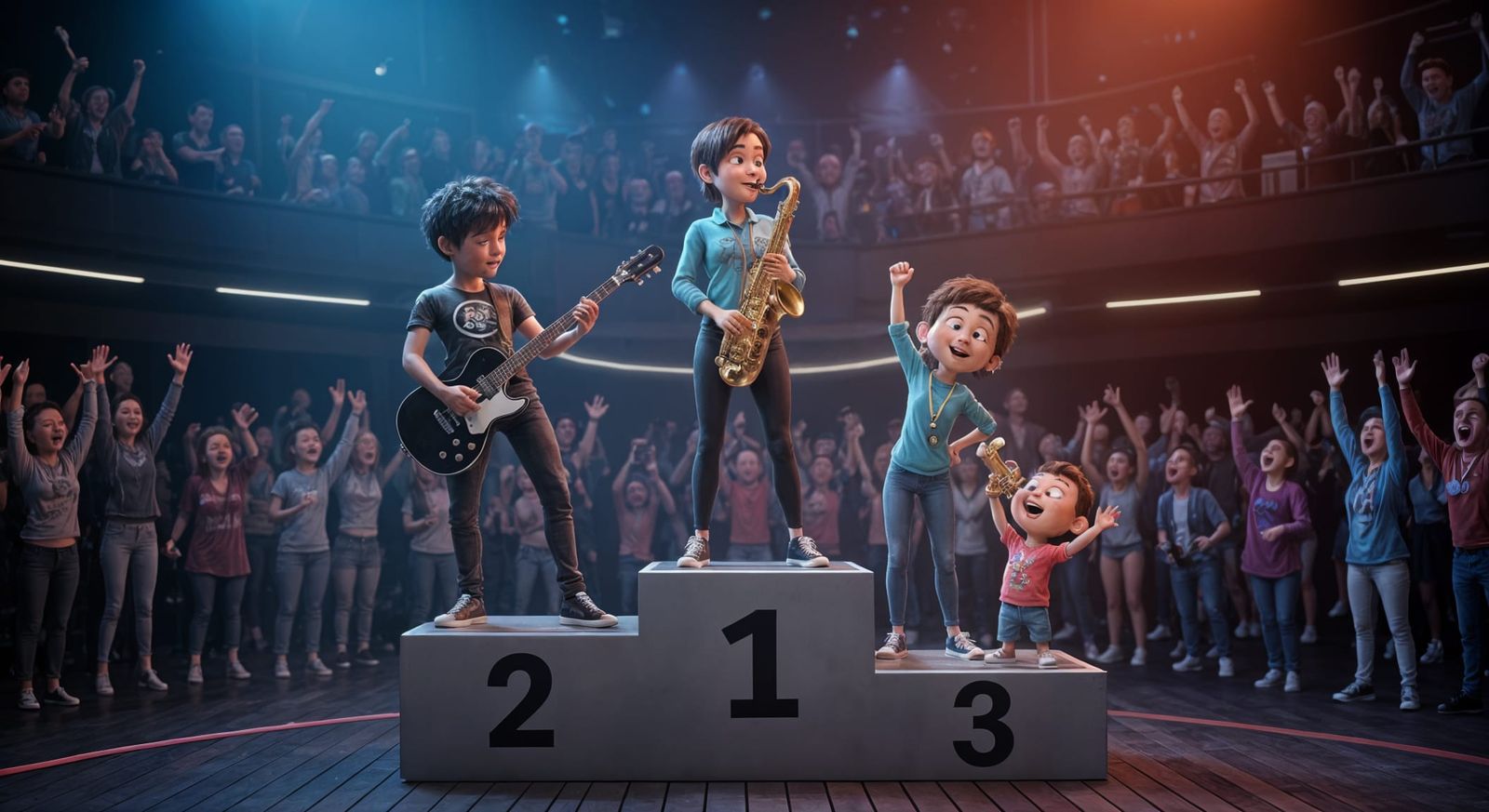 Pixar Style Musicians Win Olympic Podium Race