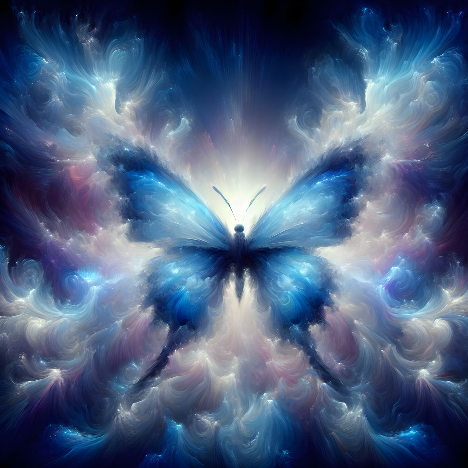 Holographic Butterfly in Ethereal Fantasy Style