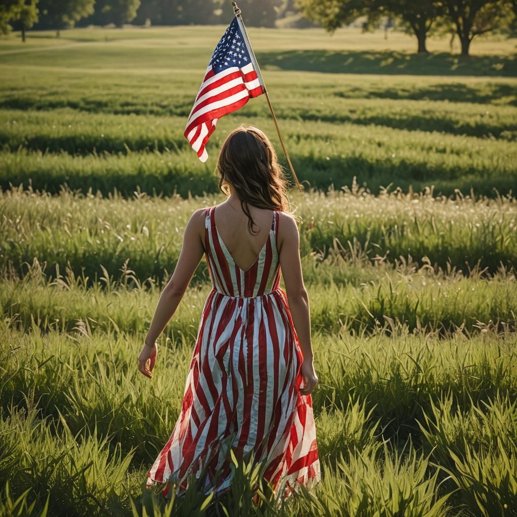 American Flag Dreams: Patriotic Realism in Soft Light