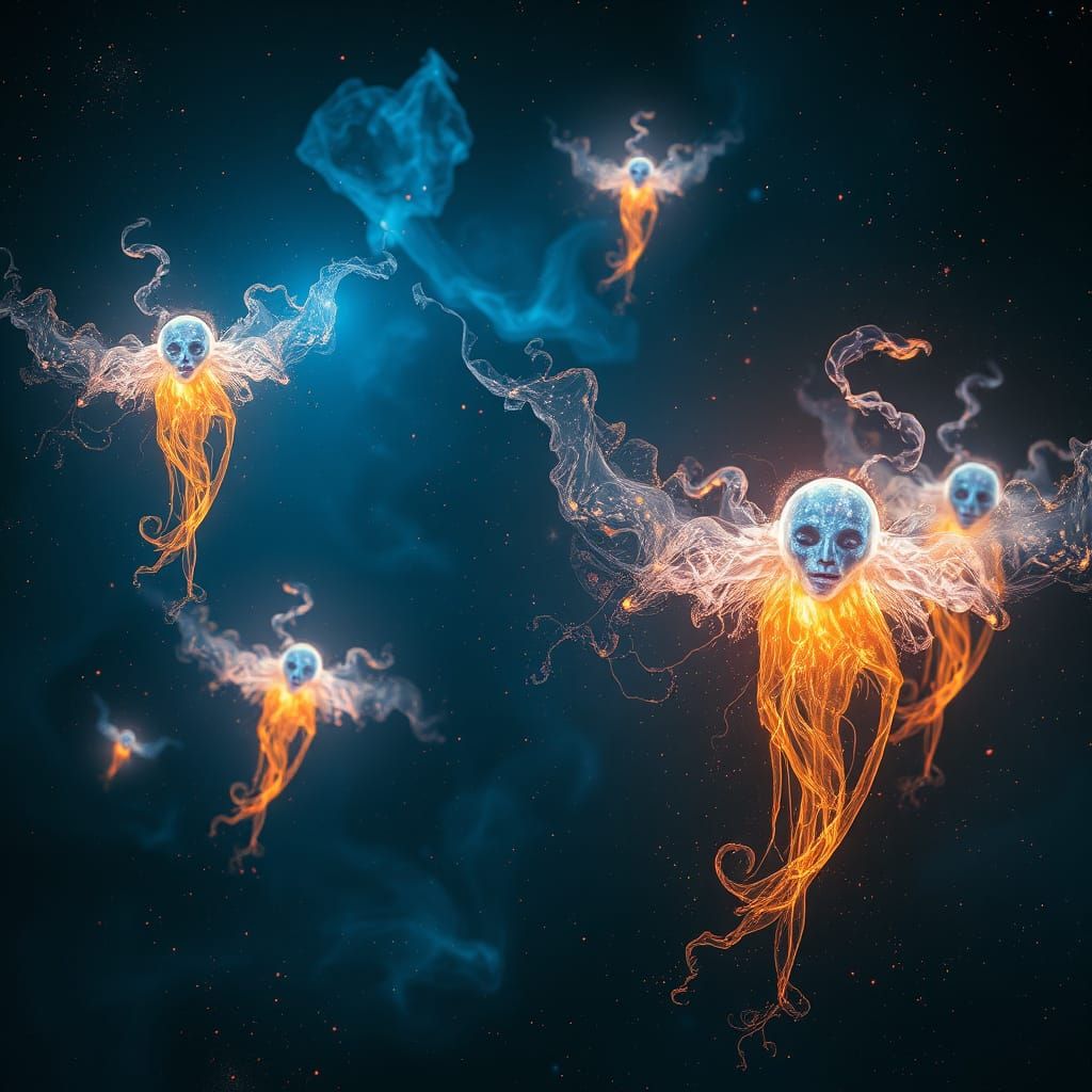 Ethereal Beings in Cosmic Nebulae
