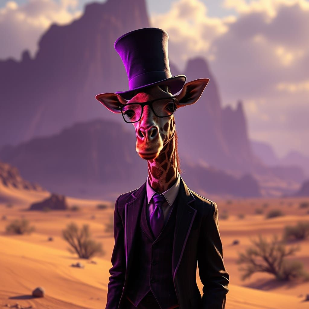 Giraffe Explorer in Dark Fantasy Concept Art