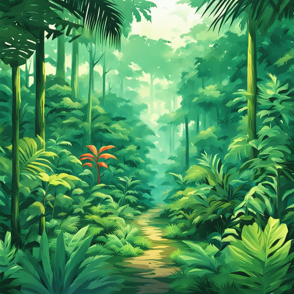 Tropical rainforest
 anime style