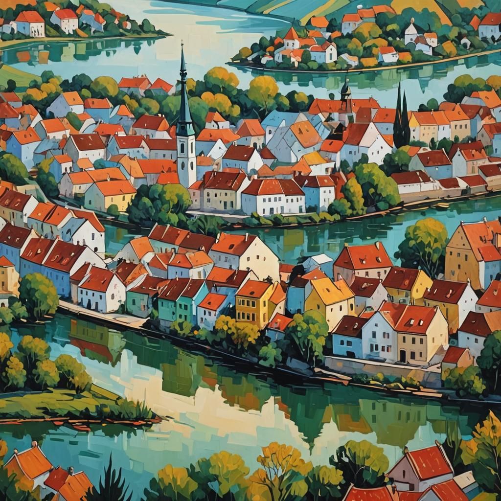 Abstract Landscape Inspired by Szentendre Painters