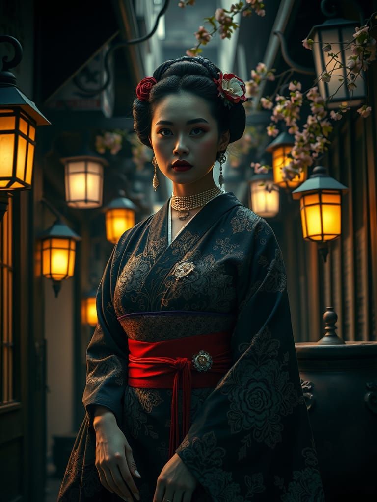 Victorian Kimono in Old Japan: Cinematic Film Still