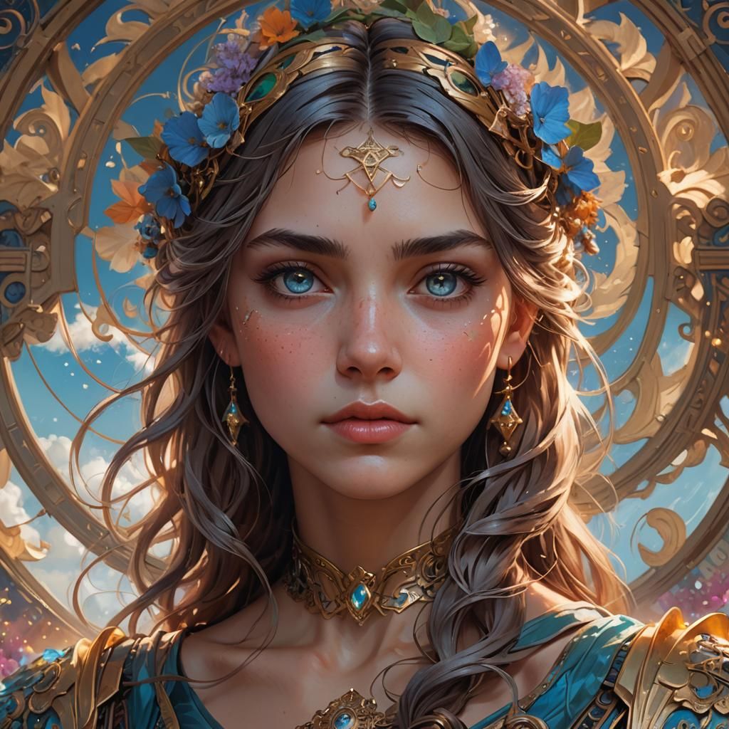 Detailed Portrait with Volumetric Lighting