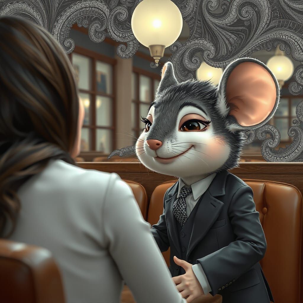 Mouse on First Date in Cozy Restaurant