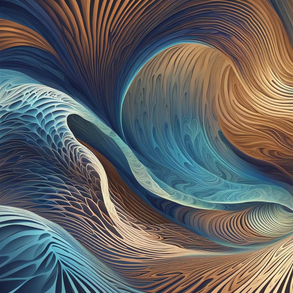 Abstract Vector Fractal with Zentangle and 3D Shading