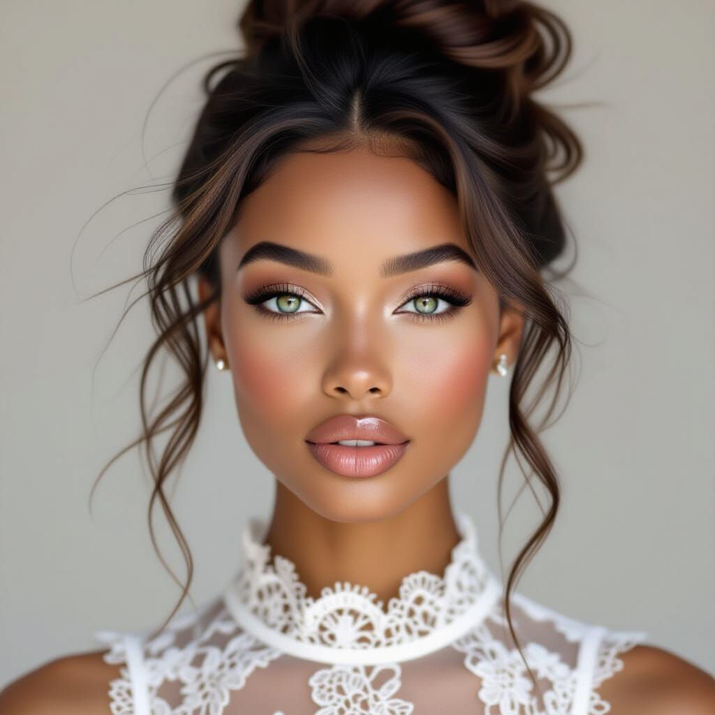 Portrait of an African Woman with Turquoise Eyes