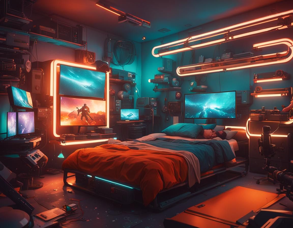 Futuristic Punk Game Creator in Hyperdetailed Digital Art