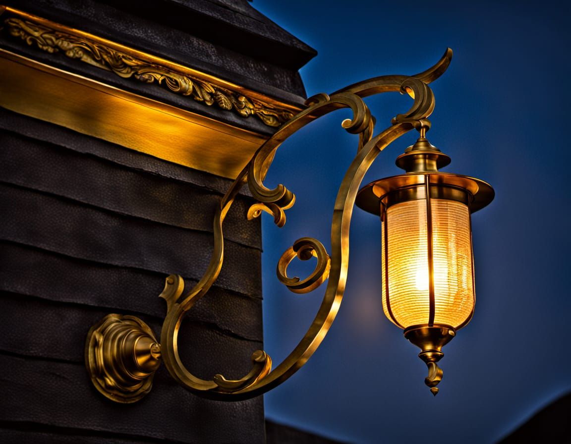 Detailed Chiseled Brass Lantern