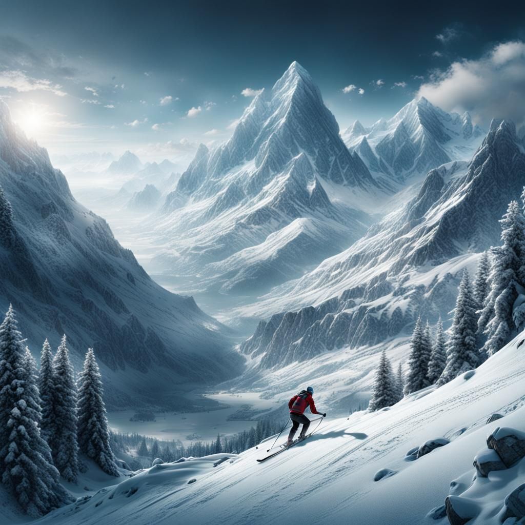 Dramatic Winter Sports Digital Matte Painting