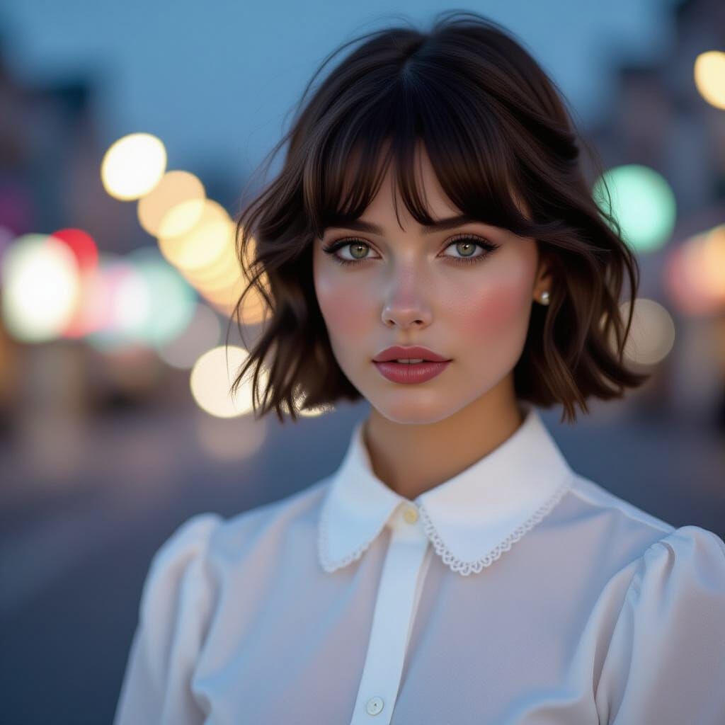 Androgynous Portrait in Cinematic Bokeh, Photorealistic Styl...