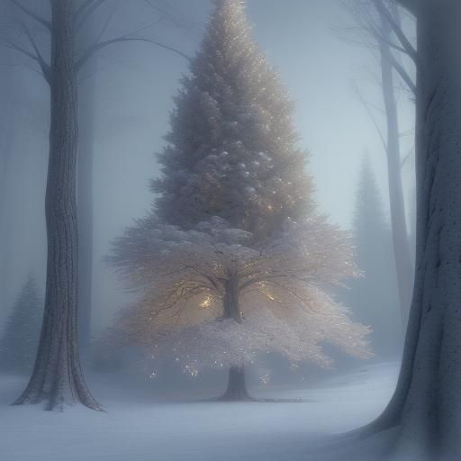 Christmas Tree Scene in Snowy Woods, 3D Animation