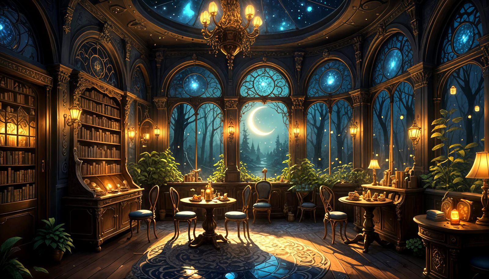 Amazing Hyperdetailed Enchanted Cafe
