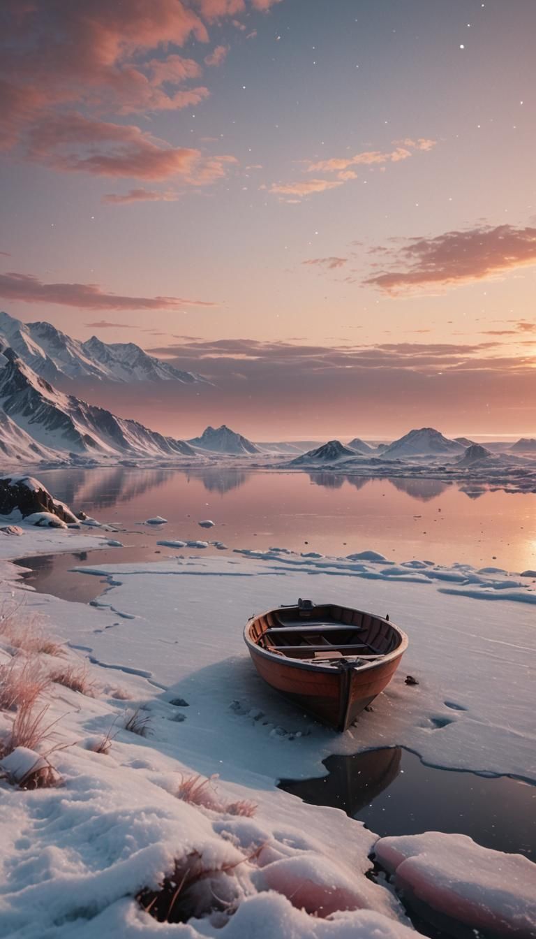 Frozen Shoreline: A Cinematic Digital Painting