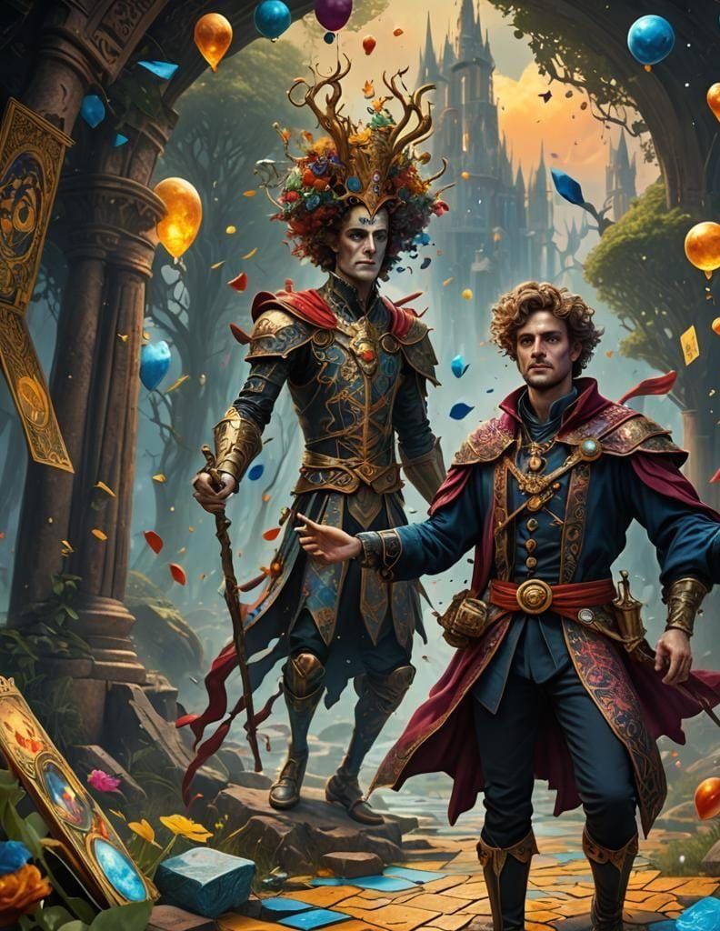 Surreal Tarot Fool: Detailed Matte Painting