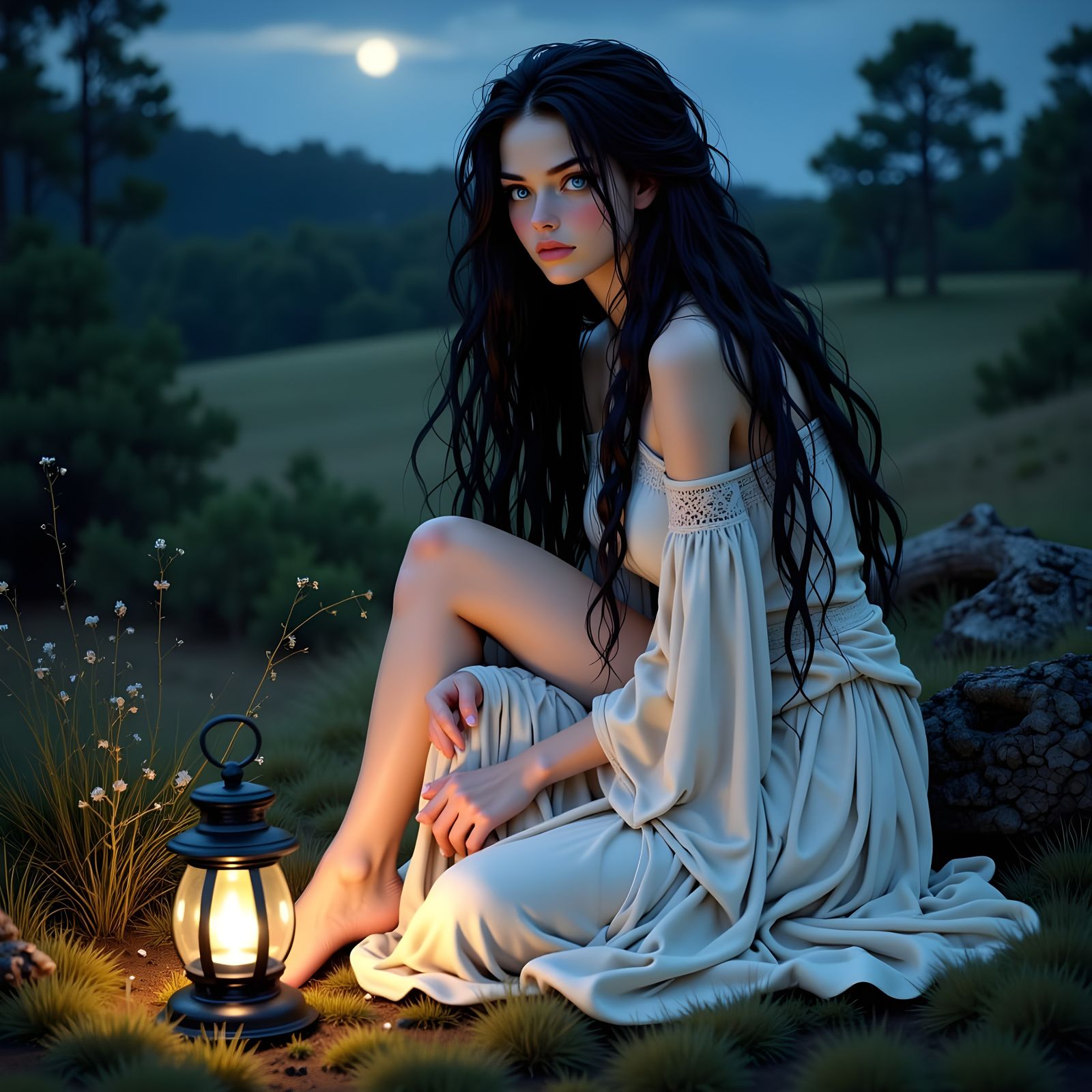 Norse Goddess Basks in Twilight Serenity