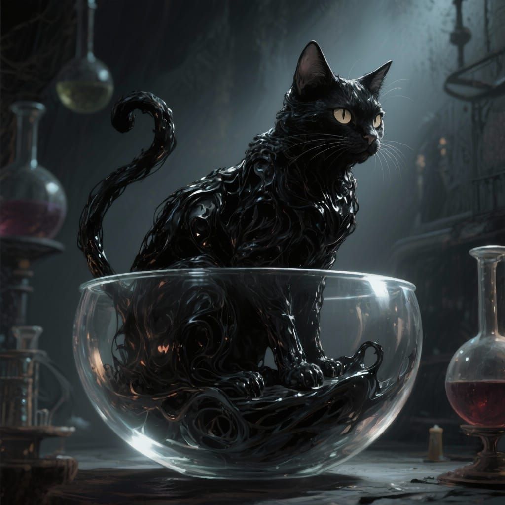 Dark Alchemy Cat in Sinister Lab
